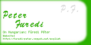 peter furedi business card